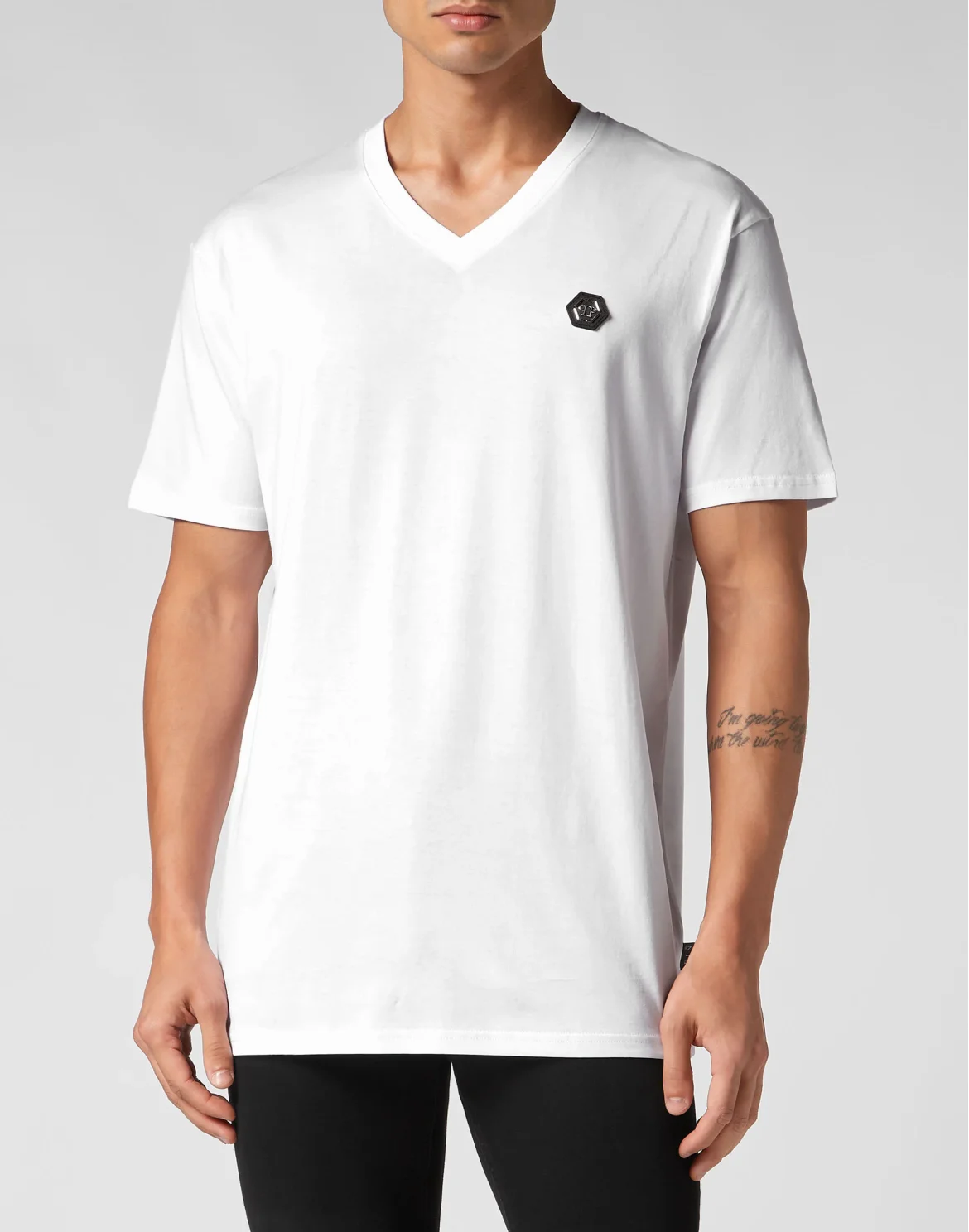 T-shirt V-Neck SS Iconic Plein, цвет: Белый