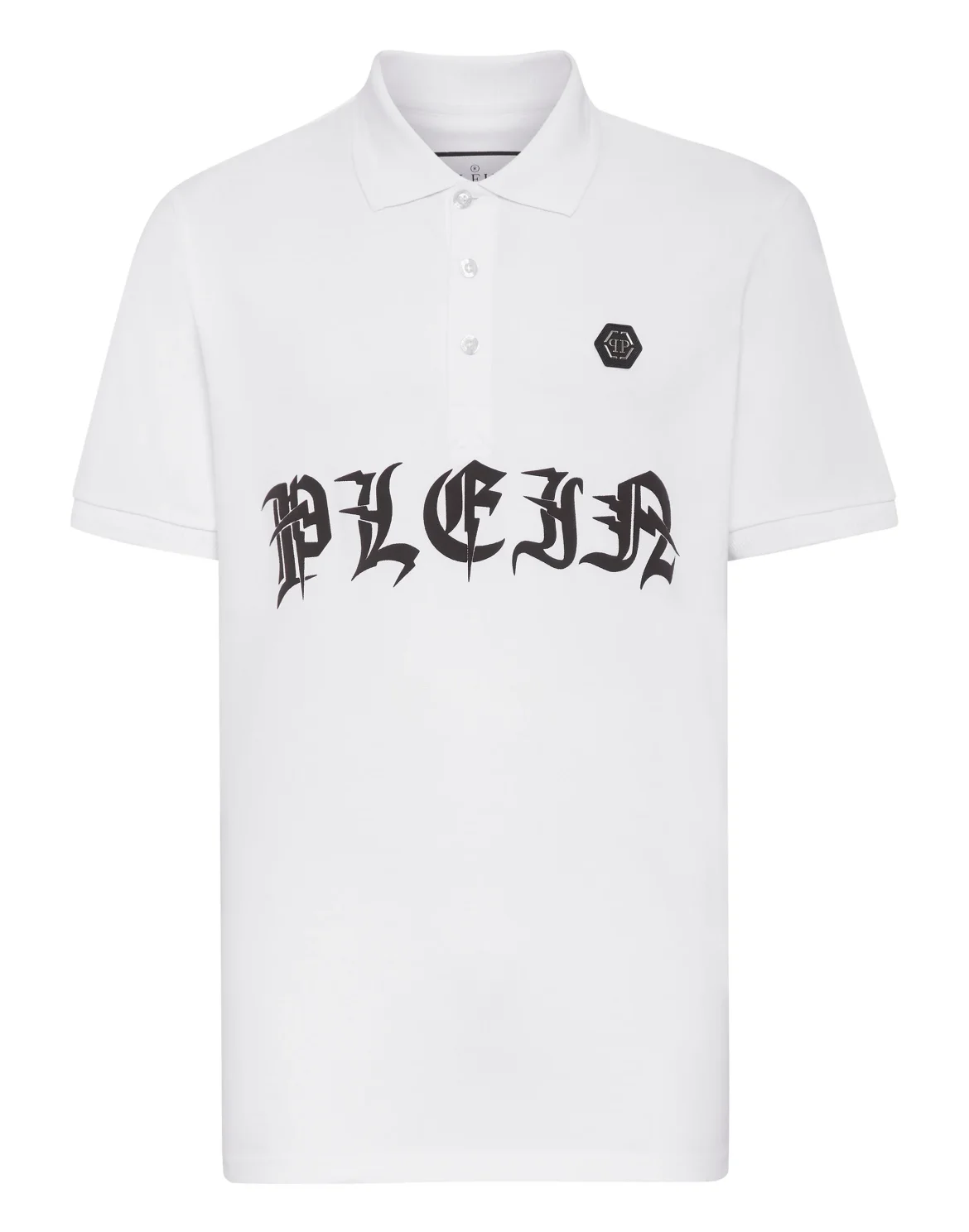 Slim Fit Piquet Polo Shirt SS Gothic Plein, цвет: Белый