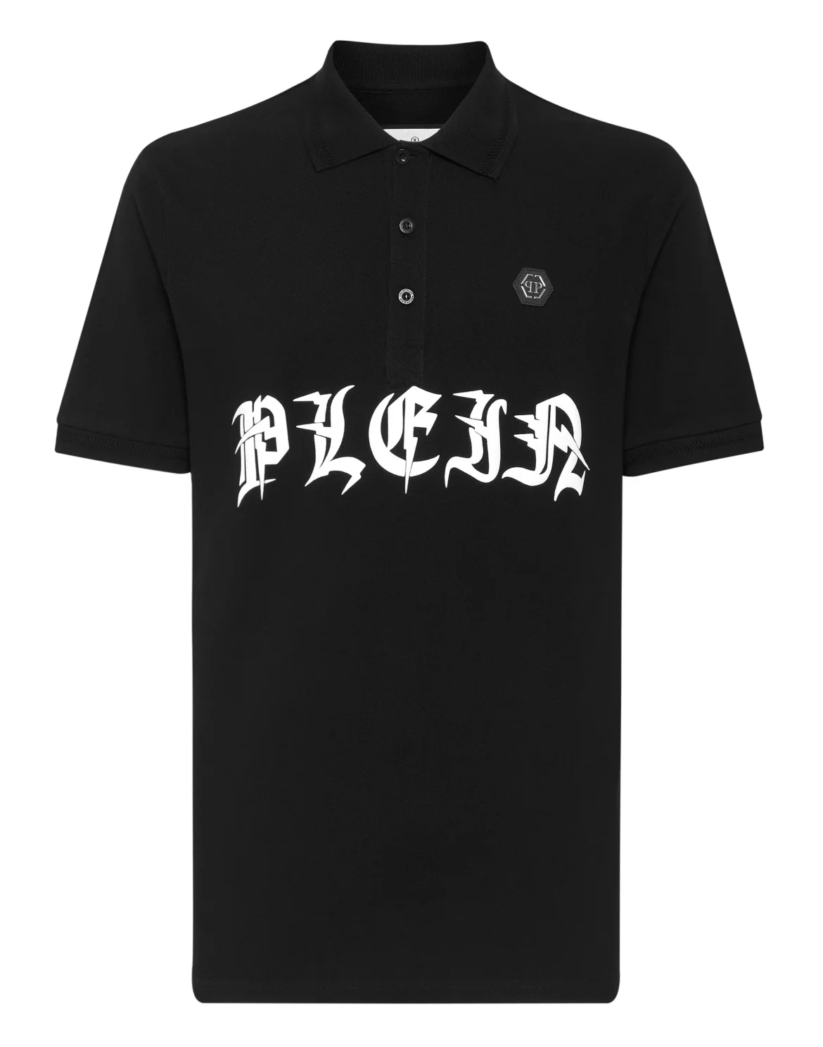 Slim Fit Piquet Polo Shirt SS Gothic Plein, цвет: Черный
