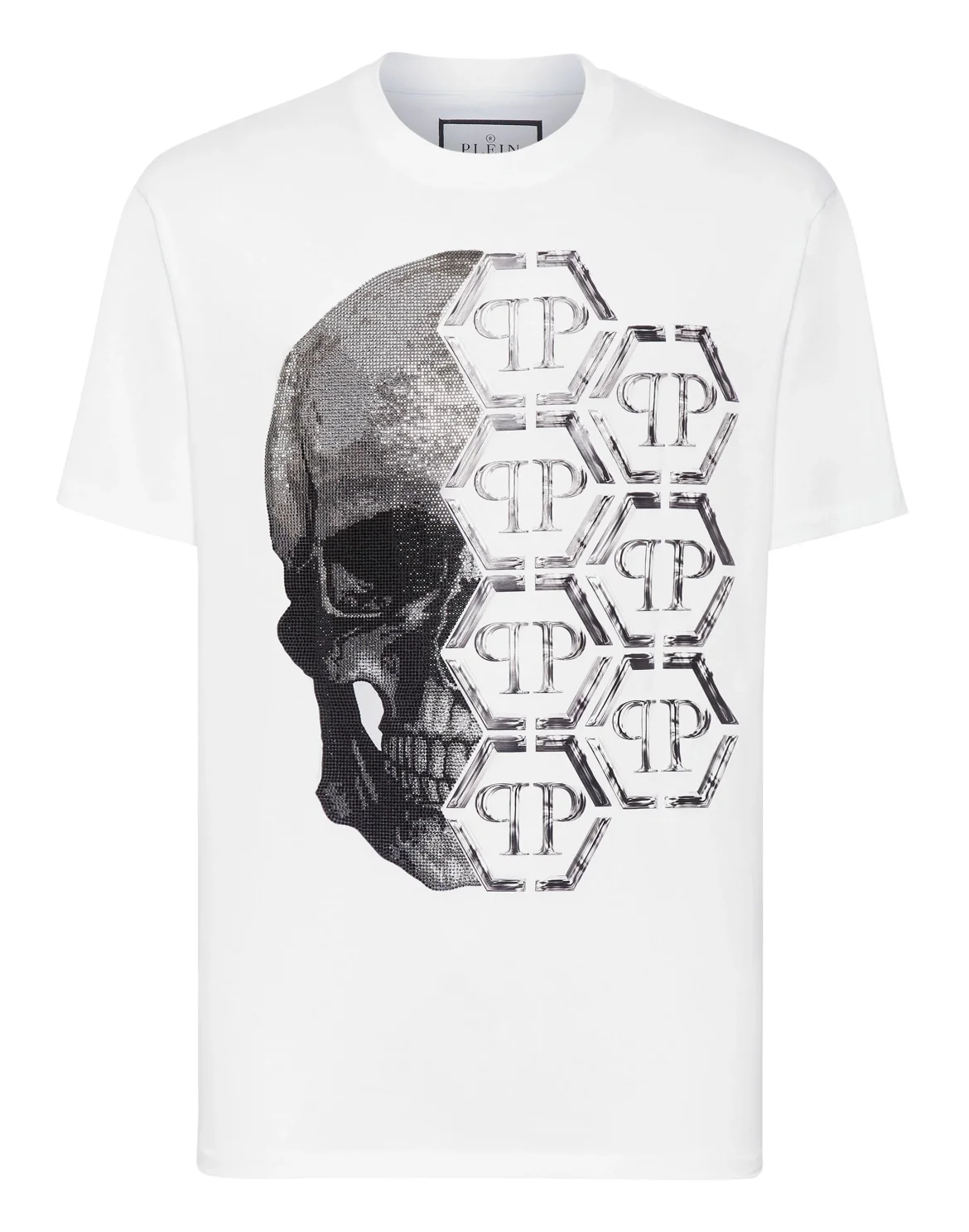 T-shirt Round Neck SS Skull and Plein, цвет: Белый