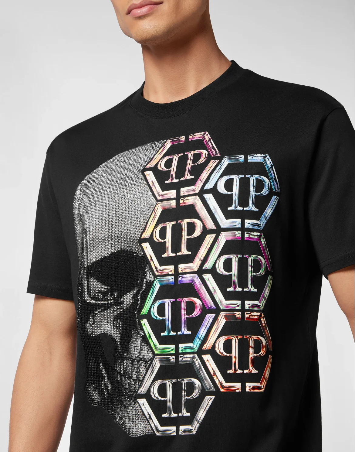 T-shirt Round Neck SS Skull and Plein, цвет: Черный