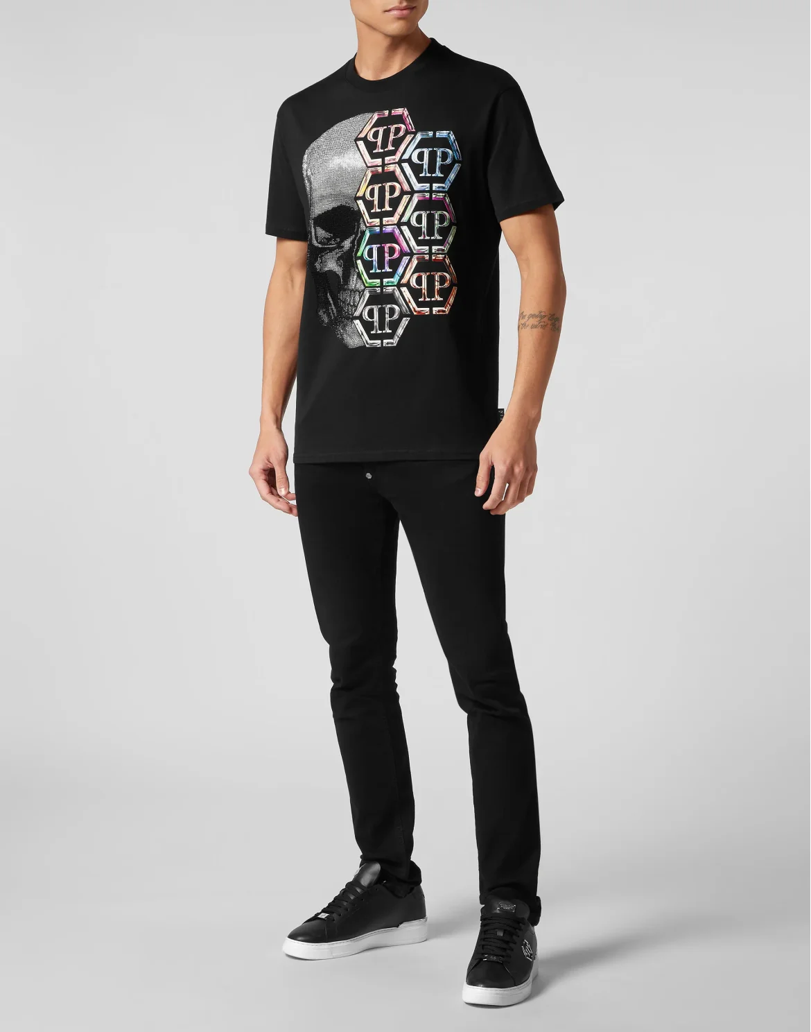 T-shirt Round Neck SS Skull and Plein, цвет: Черный