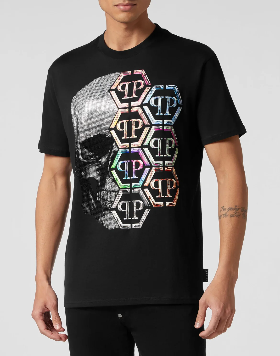 T-shirt Round Neck SS Skull and Plein, цвет: Черный