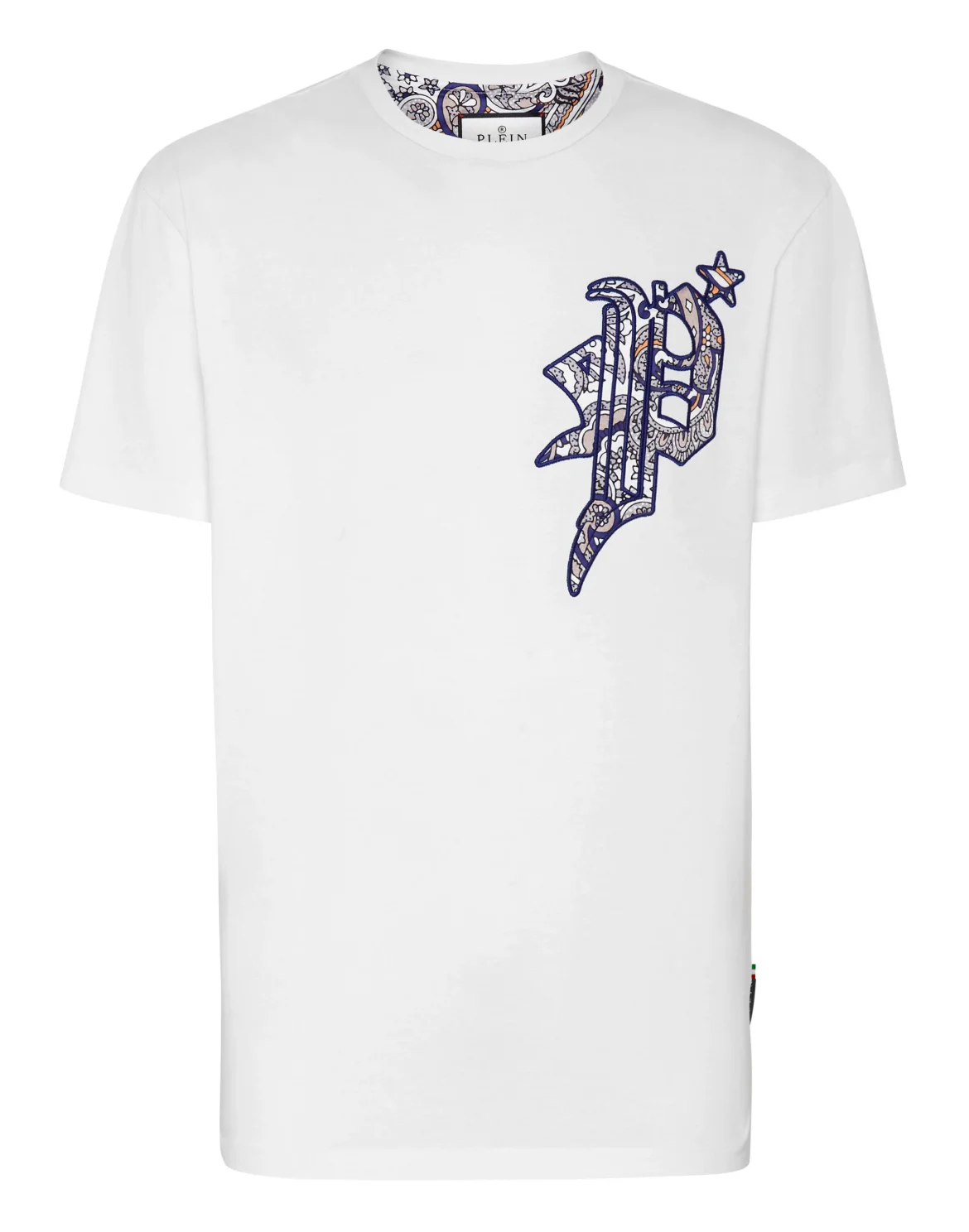 T-shirt Round Neck SS Paisley Gothic Plein, цвет: Белый