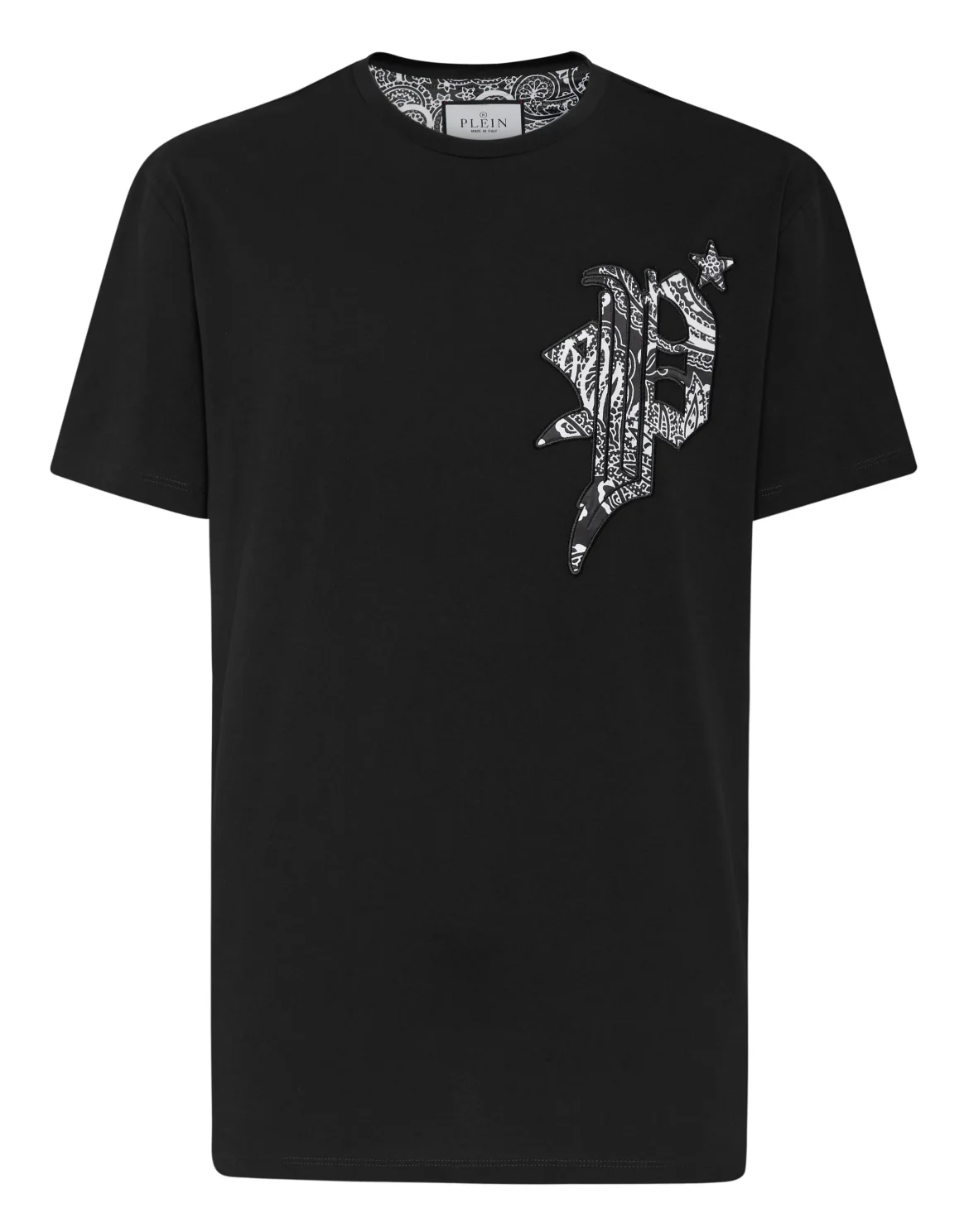 T-shirt Round Neck SS Paisley Gothic Plein, цвет: Черный