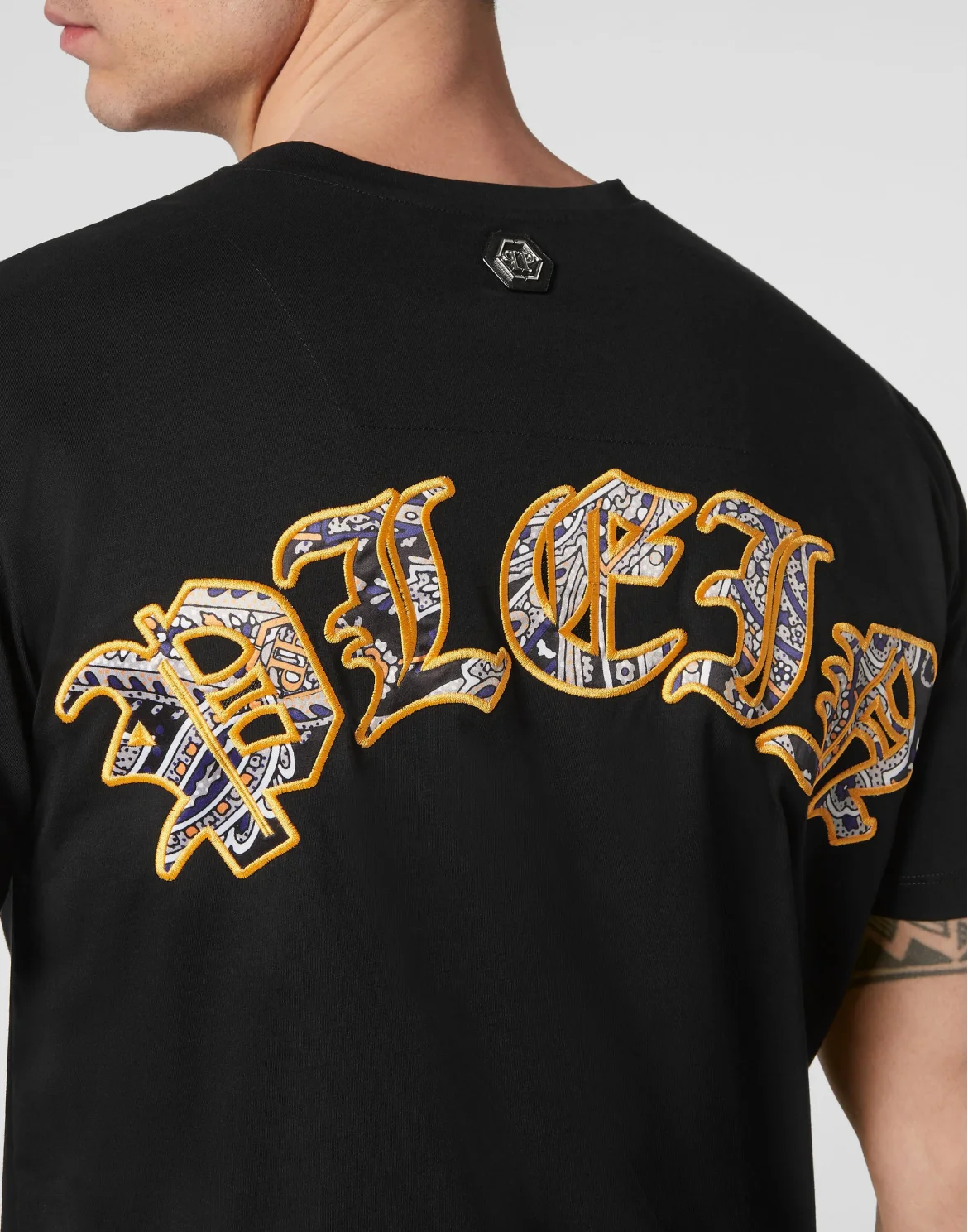 T-shirt Round Neck SS Paisley Gothic Plein, цвет: Черный