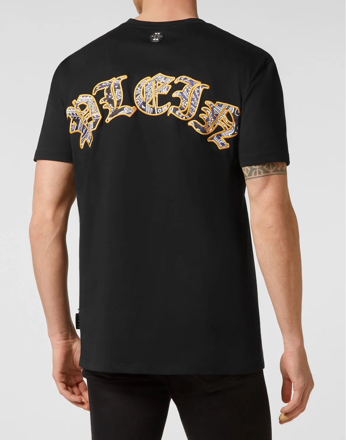 T-shirt Round Neck SS Paisley Gothic Plein, цвет: Черный