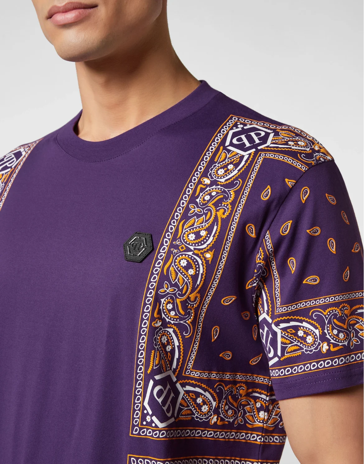 T-shirt Round Neck SS Paisley Bandana, цвет: Фиолетовый