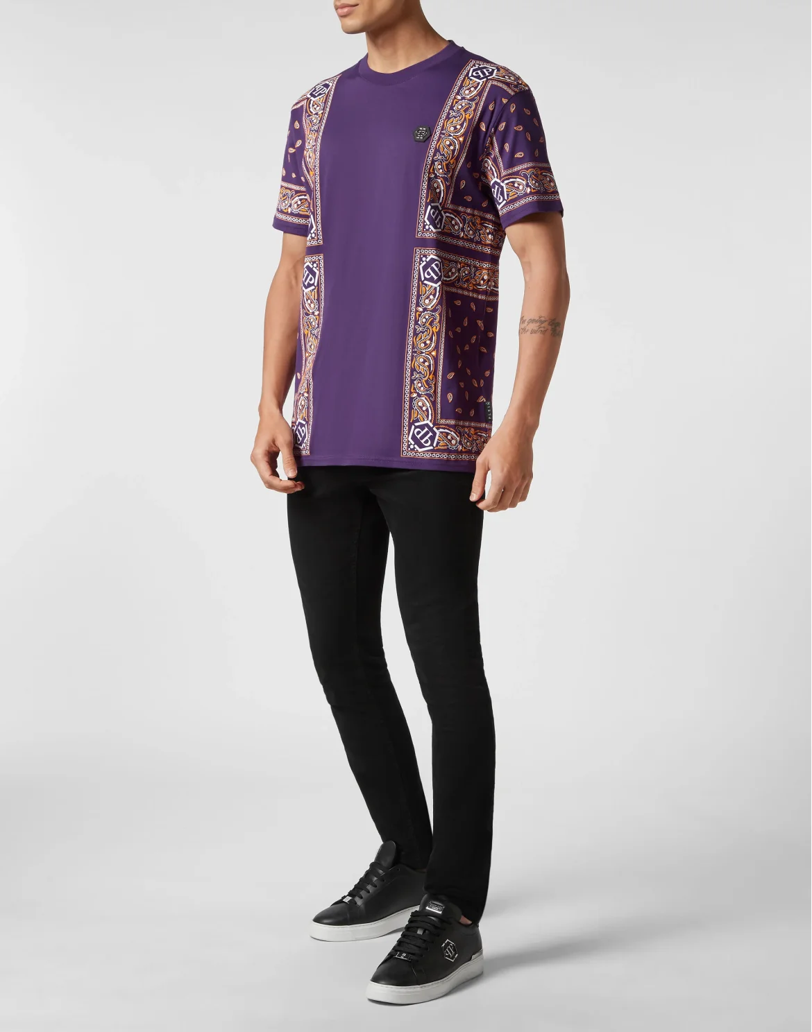 T-shirt Round Neck SS Paisley Bandana, цвет: Фиолетовый