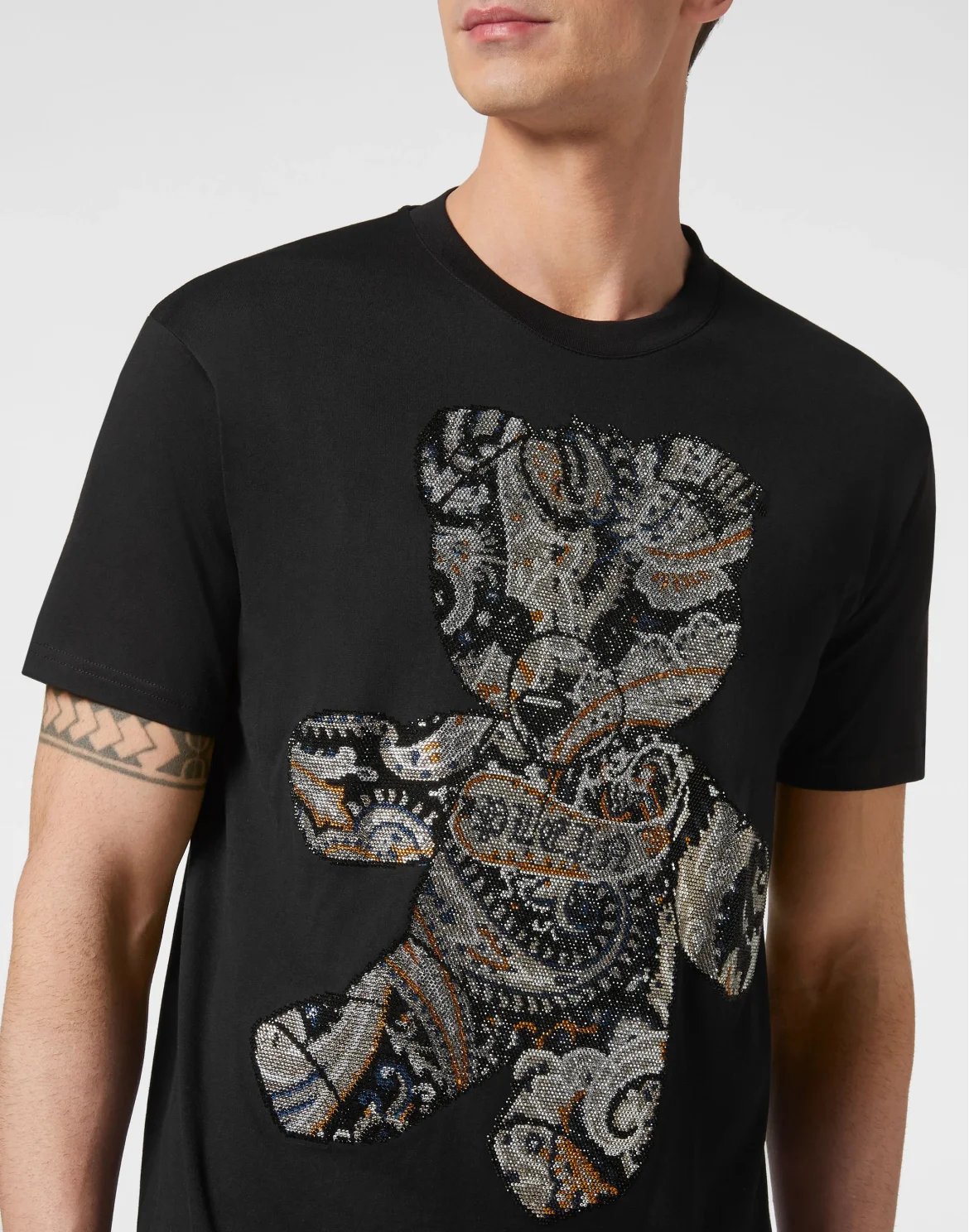 T-shirt Round Neck SS Paisley Teddy Bear, цвет: Черный