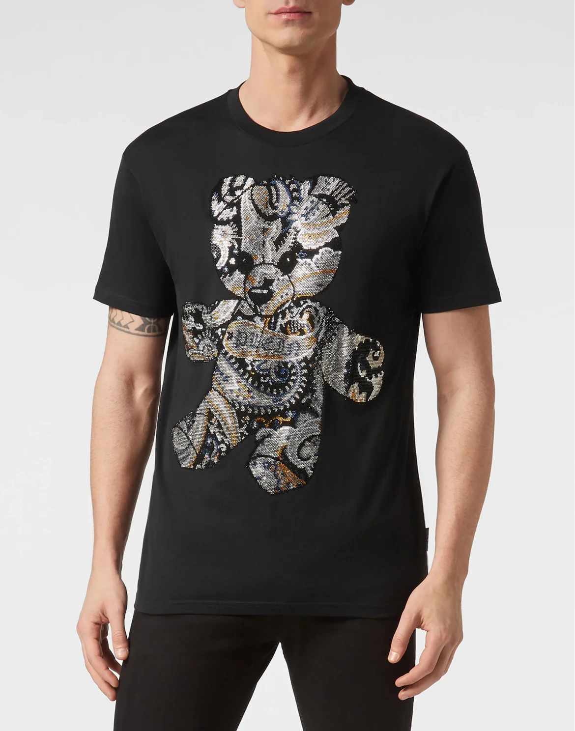 T-shirt Round Neck SS Paisley Teddy Bear, цвет: Черный