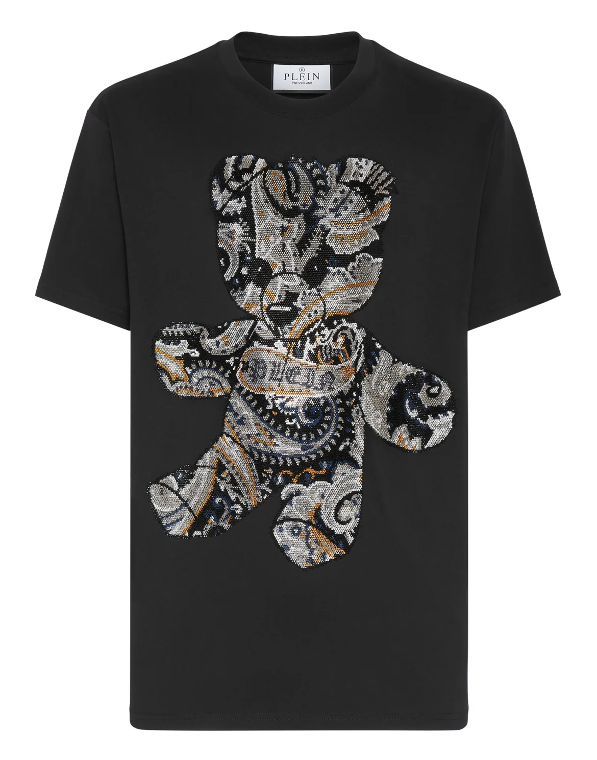 T-shirt Round Neck SS Paisley Teddy Bear, цвет: Черный
