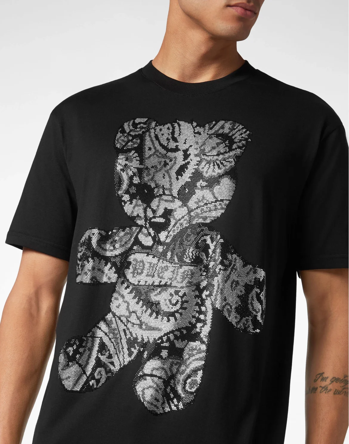 T-shirt Round Neck SS Paisley Teddy Bear, цвет: Черный