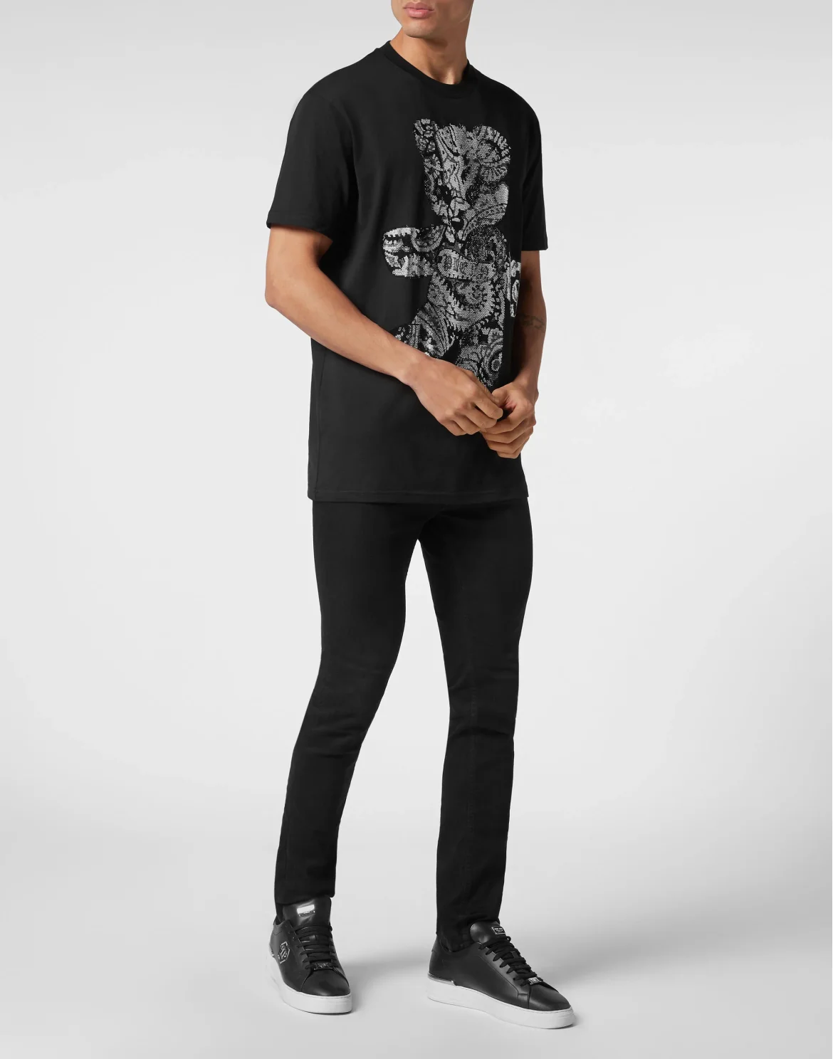 T-shirt Round Neck SS Paisley Teddy Bear, цвет: Черный