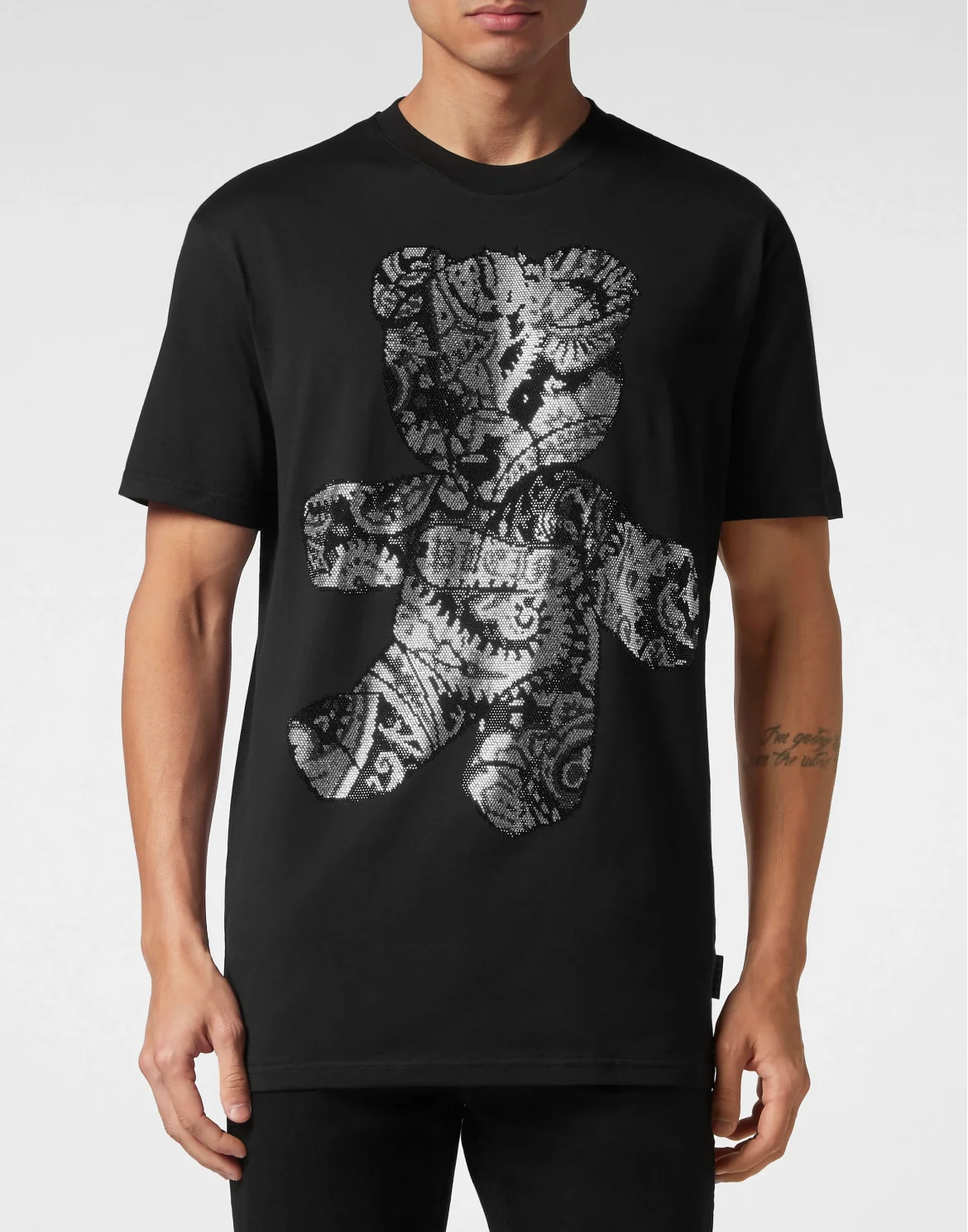 T-shirt Round Neck SS Paisley Teddy Bear, цвет: Черный