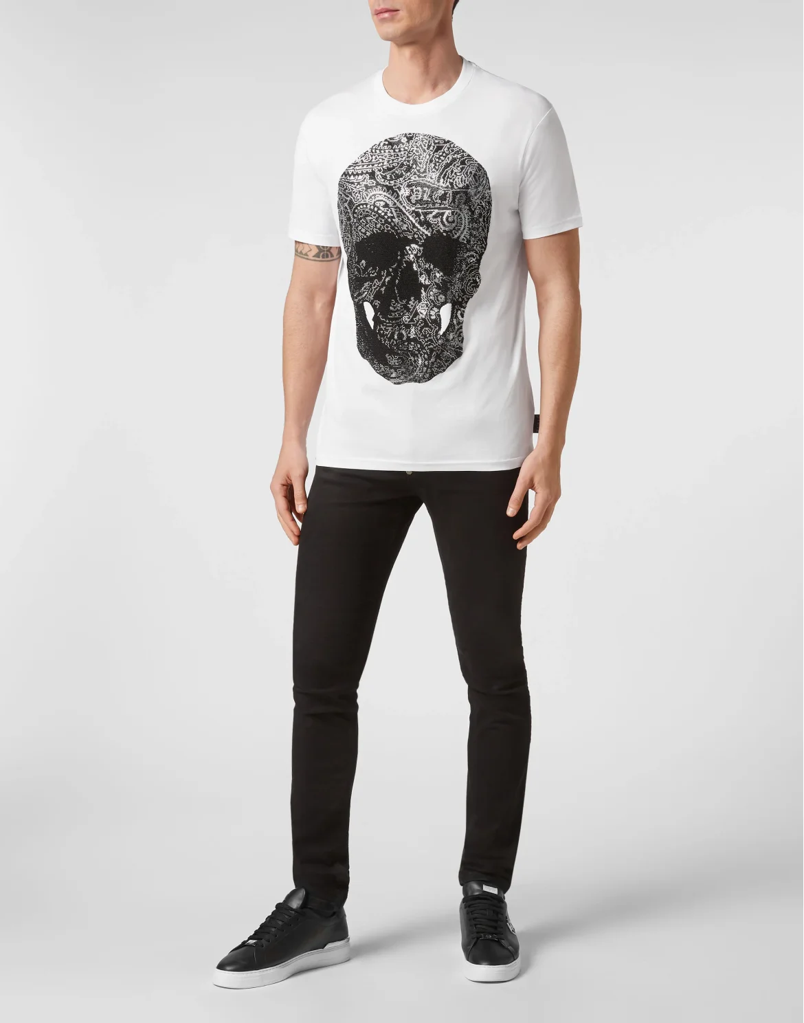 T-shirt Round Neck SS Paisley Strass, цвет: Белый