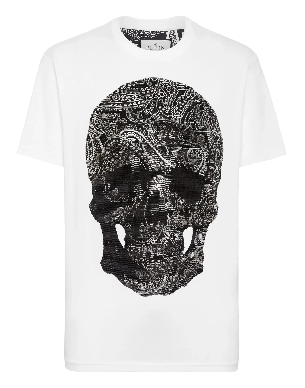 T-shirt Round Neck SS Paisley Strass, цвет: Белый