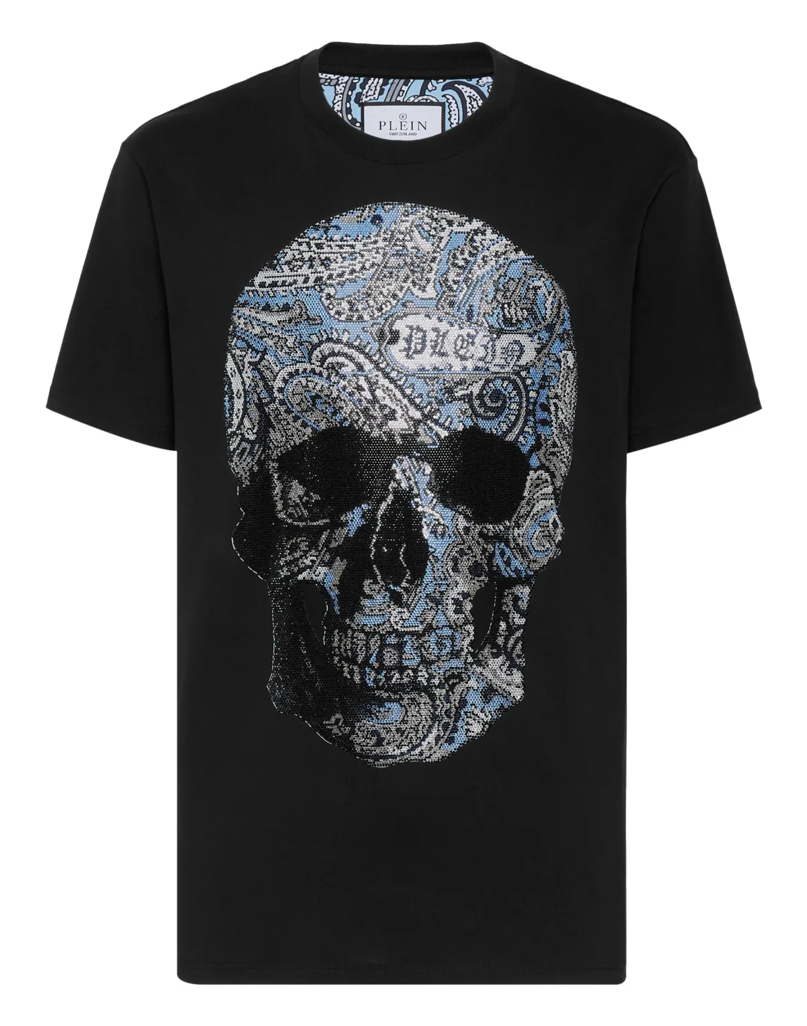T-shirt Round Neck SS Paisley Strass, цвет: Черный