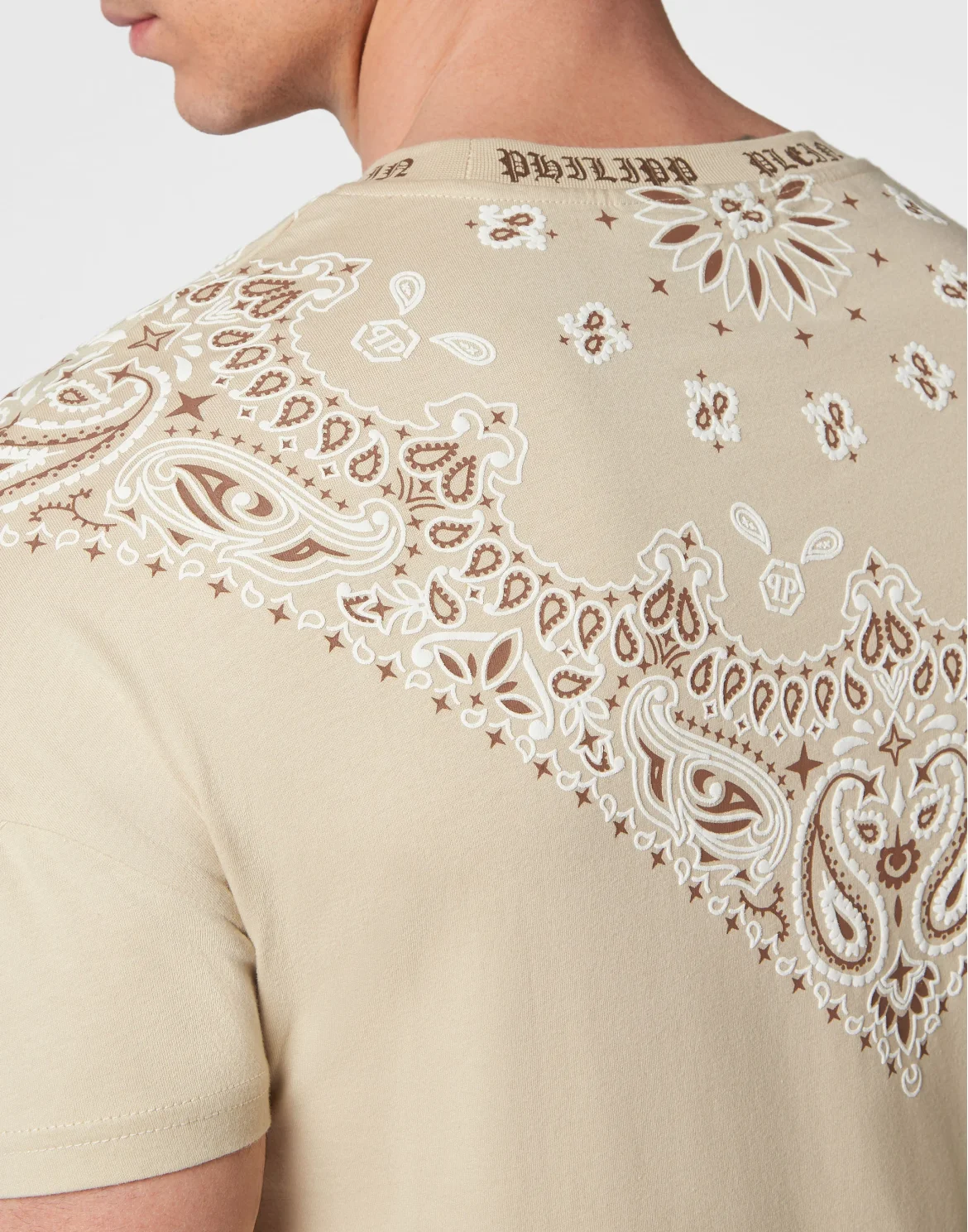 T-shirt Round Neck SS Paisley Bandana, цвет: Бежевый