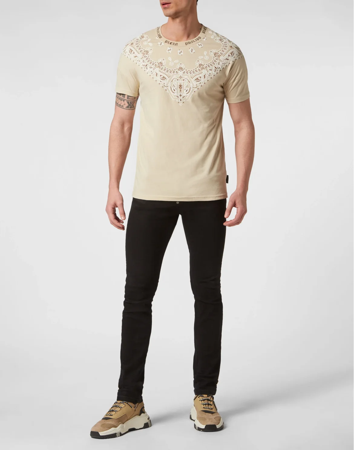 T-shirt Round Neck SS Paisley Bandana, цвет: Бежевый