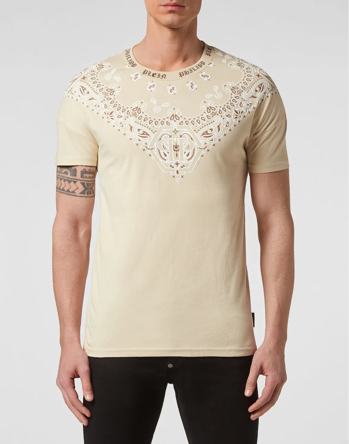 T-shirt Round Neck SS Paisley Bandana, цвет: Бежевый