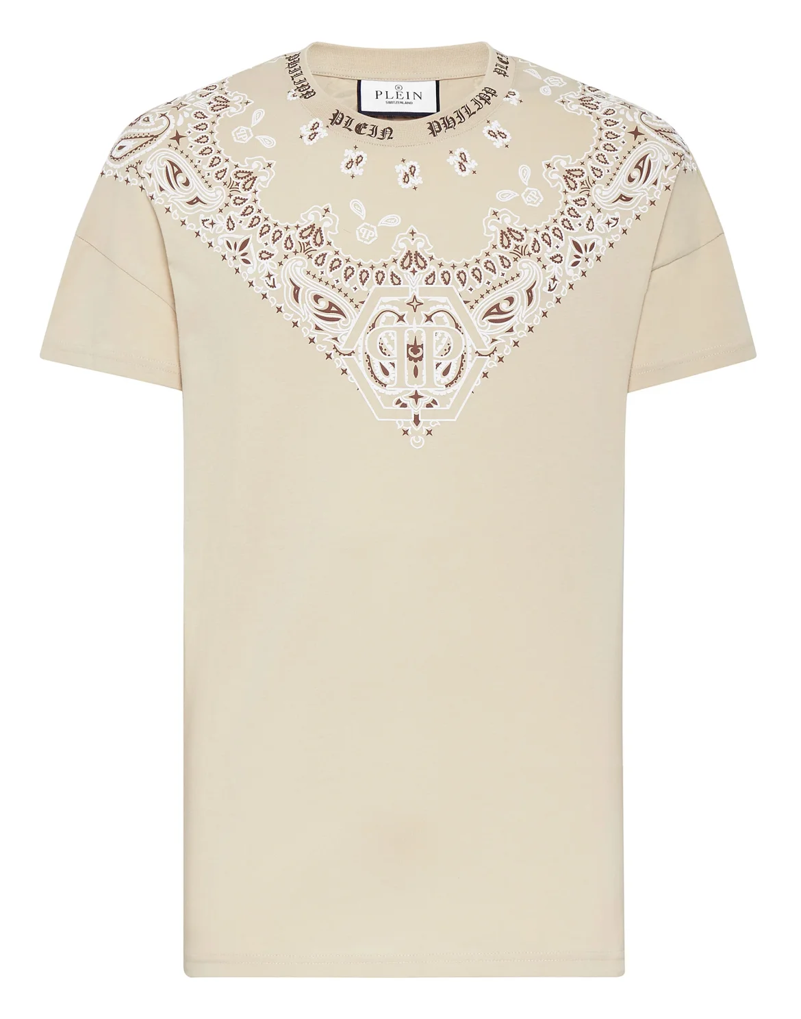 T-shirt Round Neck SS Paisley Bandana, цвет: Бежевый