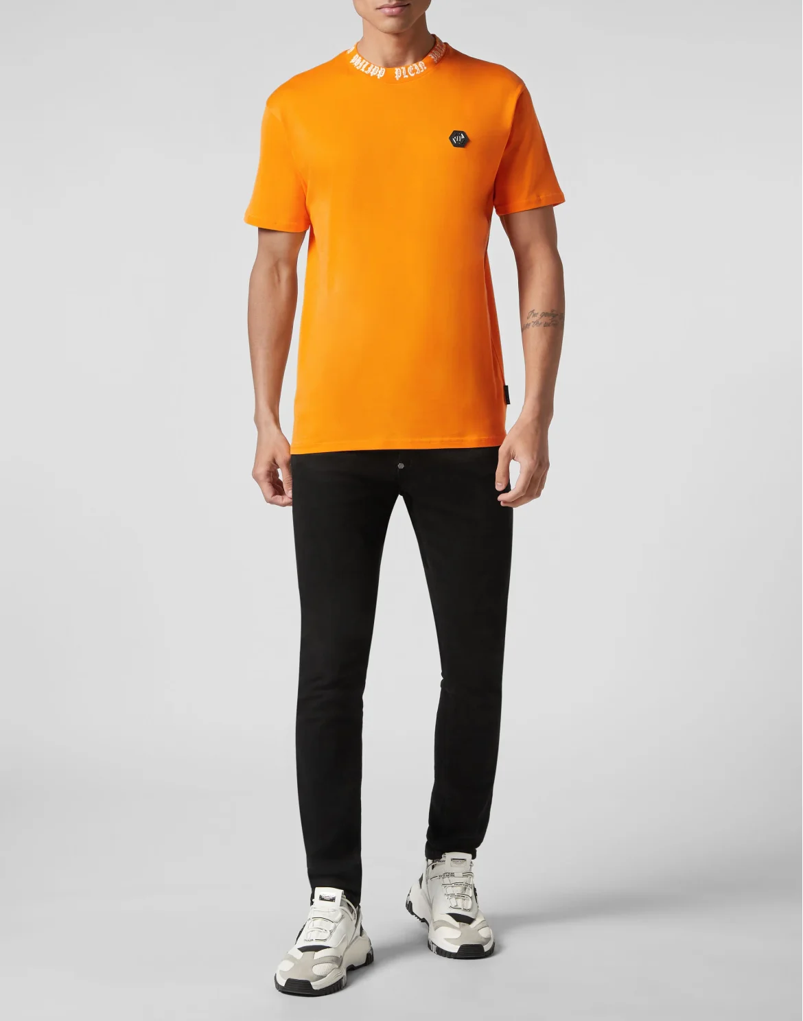T-shirt Round Neck SS Gothic Plein, цвет: Оранжевый