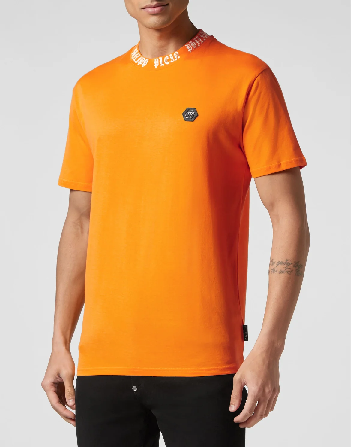 T-shirt Round Neck SS Gothic Plein, цвет: Оранжевый