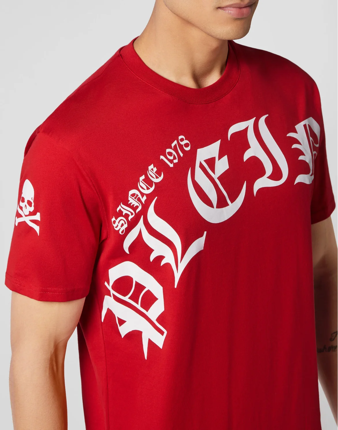 T-shirt Round Neck SS Gothic Plein, цвет: Красный