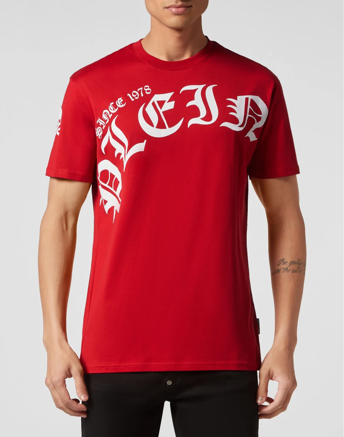 T-shirt Round Neck SS Gothic Plein, цвет: Красный