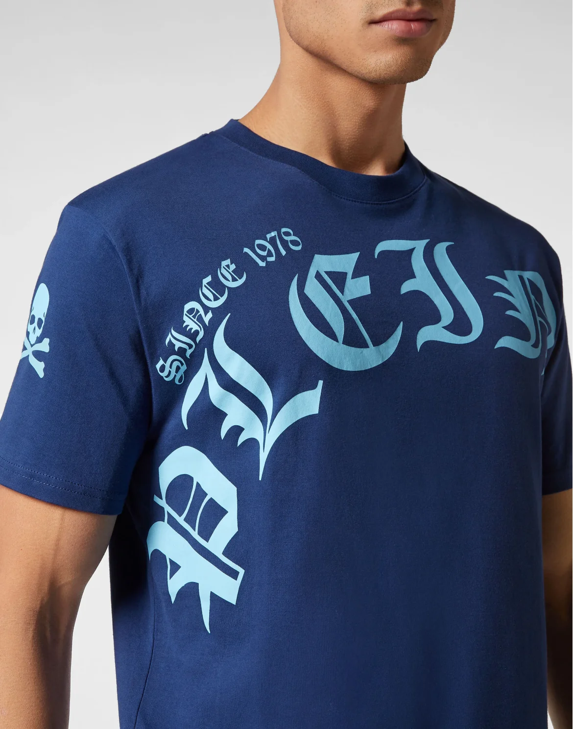 T-shirt Round Neck SS Gothic Plein, цвет: Синий