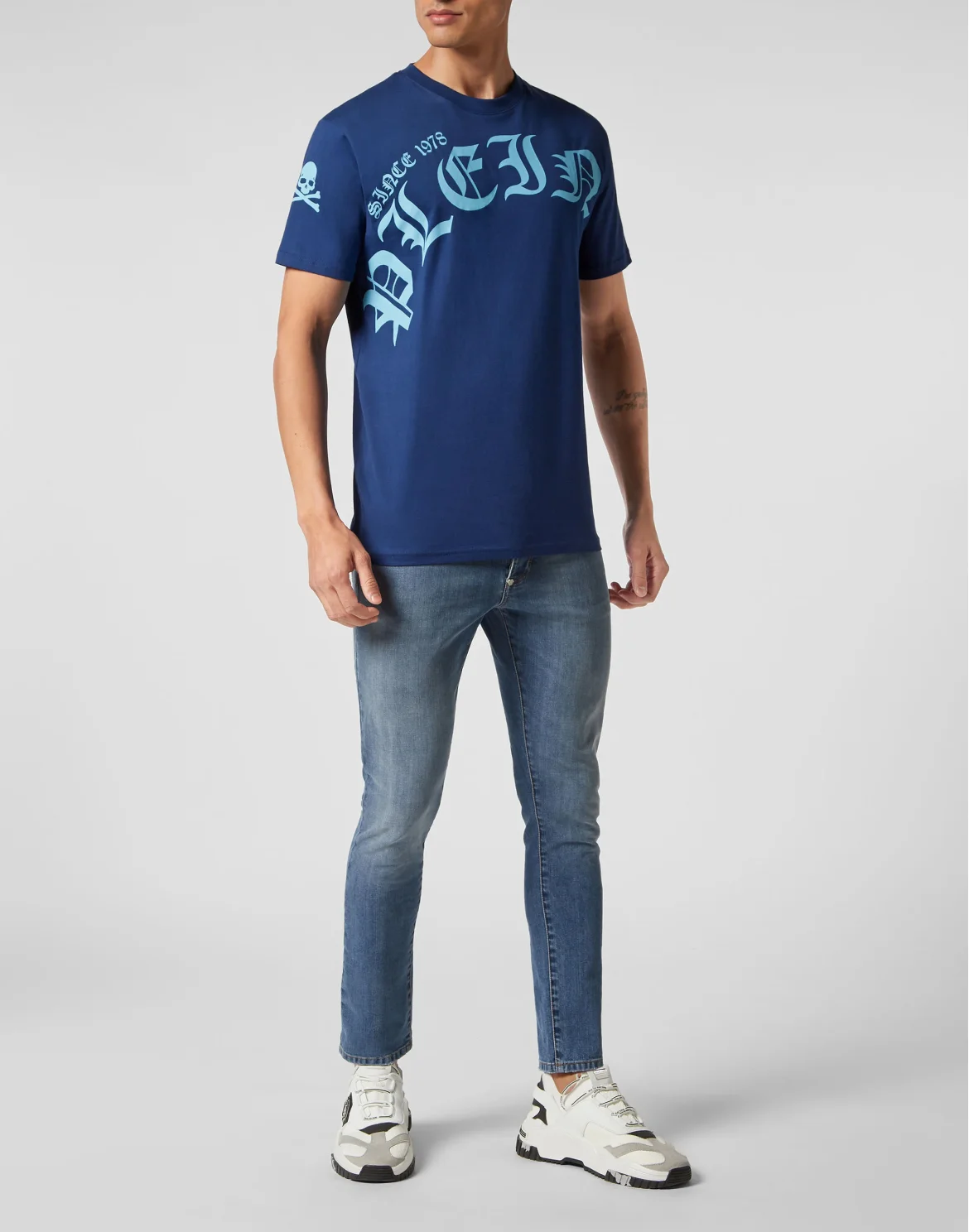 T-shirt Round Neck SS Gothic Plein, цвет: Синий