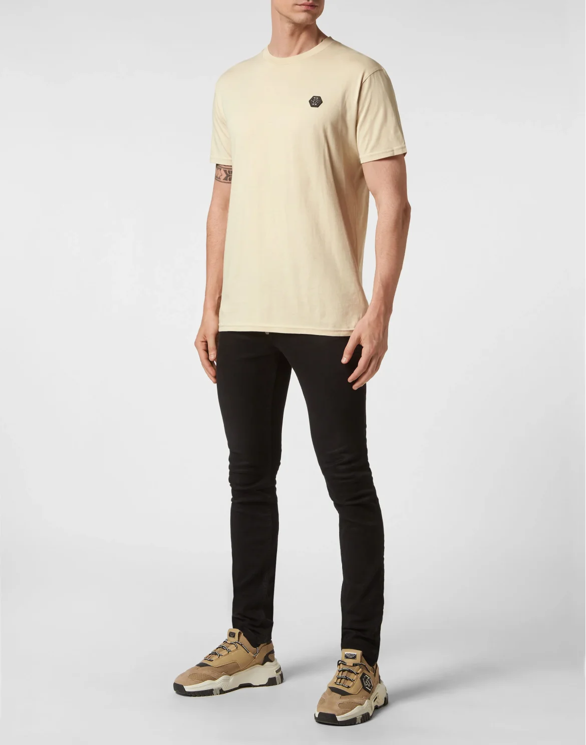 T-shirt Round Neck SS Skull&Bones, цвет: Бежевый