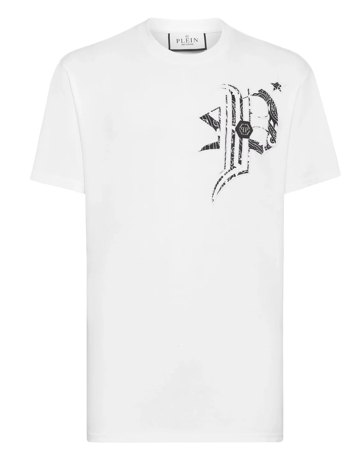 T-shirt Round Neck SS Paisley Gothic Plein, цвет: Белый