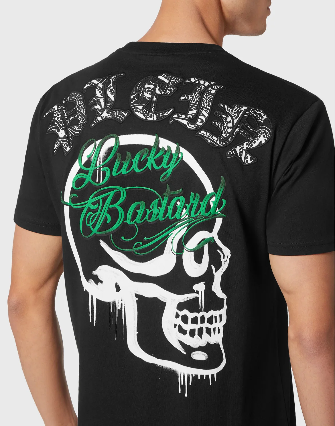 T-shirt Round Neck SS Paisley Gothic Plein, цвет: Черный