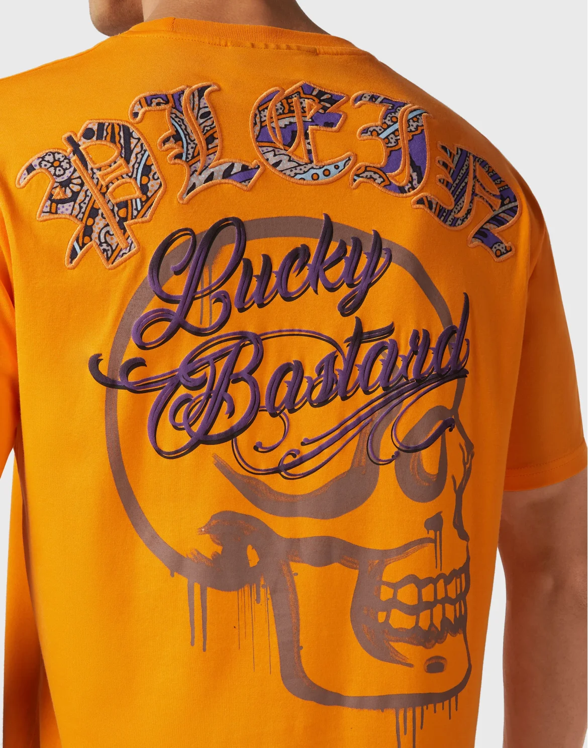 T-shirt Round Neck SS Paisley Gothic Plein, цвет: Оранжевый