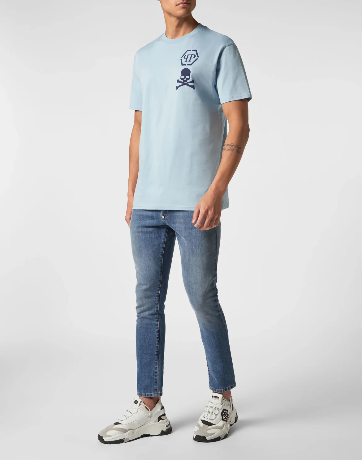T-shirt Round Neck SS Skull&Bones, цвет: Голубой