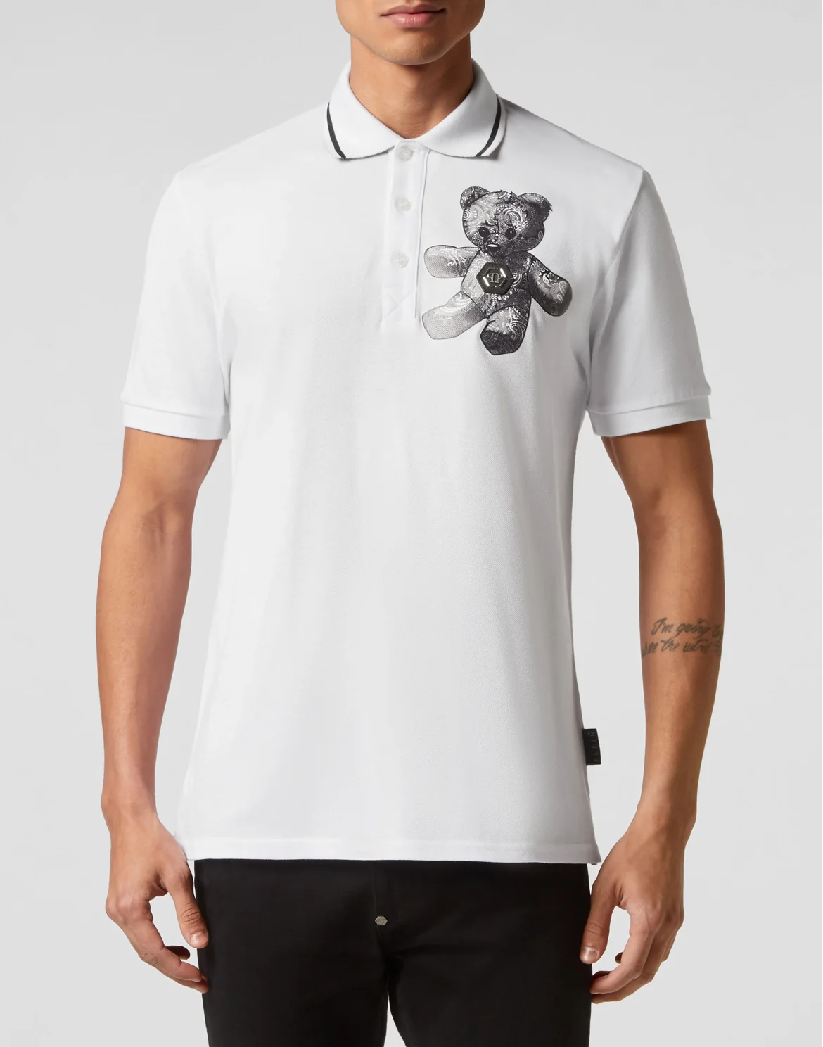 Slim Fit Polo shirt SS Paisley Teddy Bear, цвет: Белый