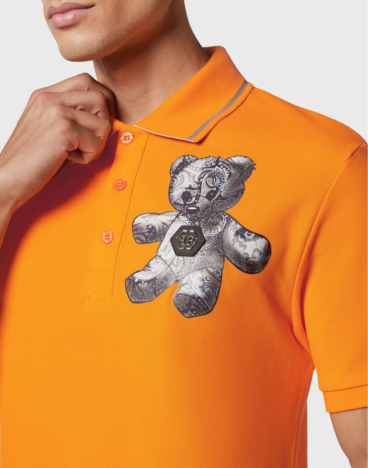 Slim Fit Polo shirt SS Paisley Teddy Bear, цвет: Оранжевый