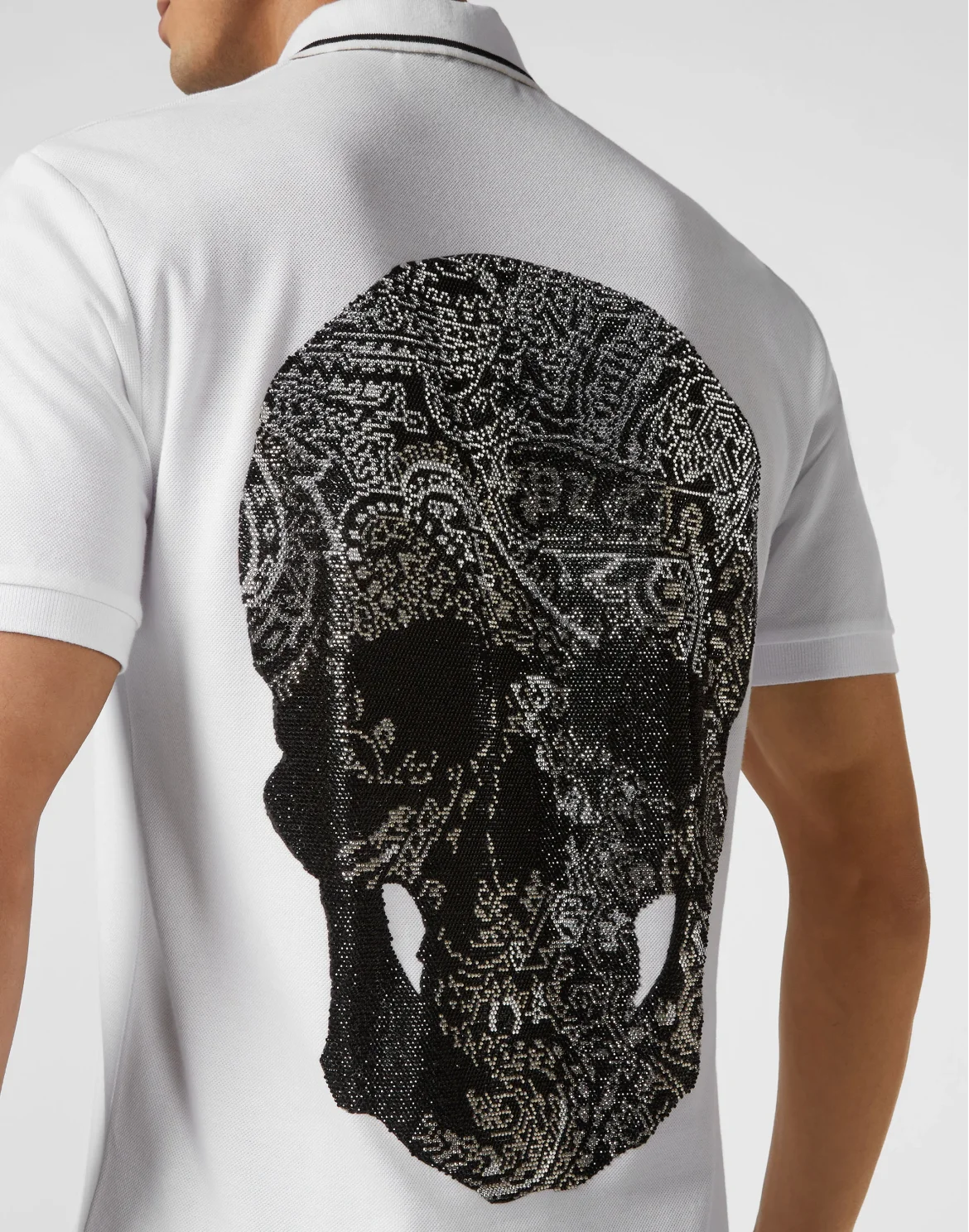 Slim Fit Polo shirt SS Paisley Strass, цвет: Белый