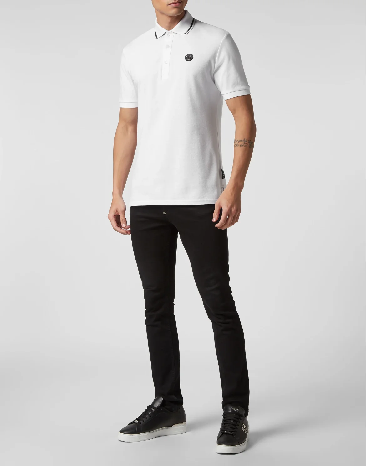 Slim Fit Polo shirt SS Paisley Strass, цвет: Белый