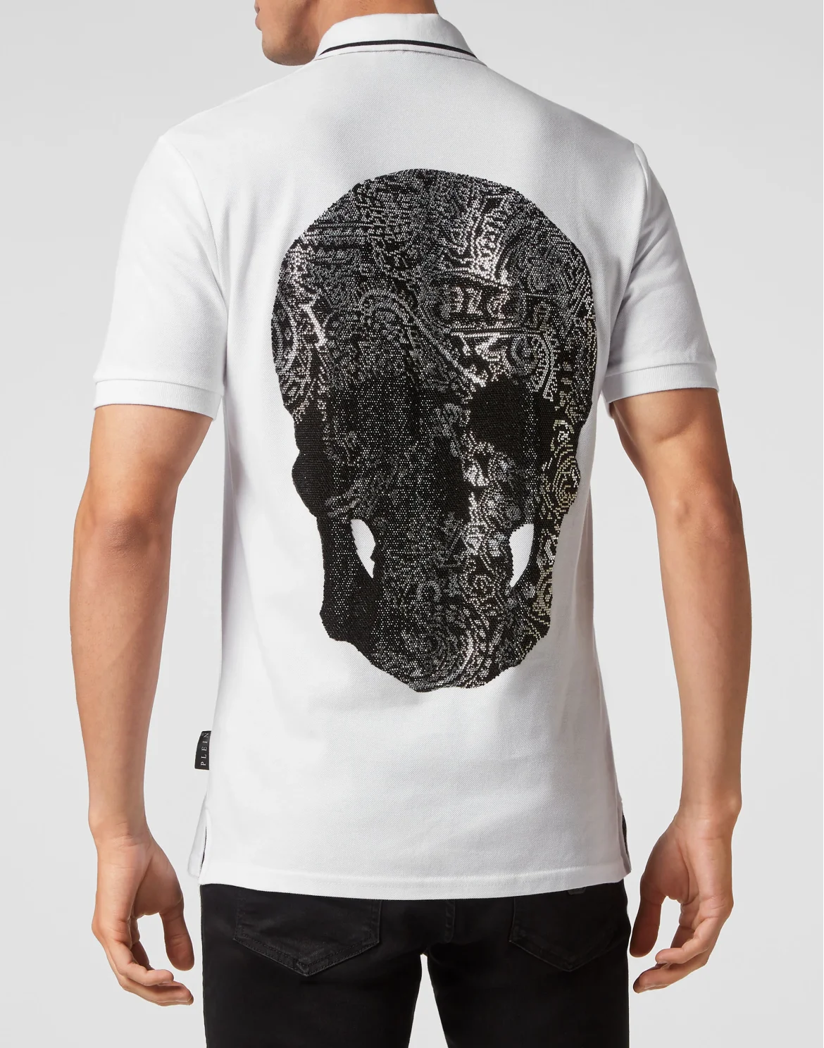 Slim Fit Polo shirt SS Paisley Strass, цвет: Белый