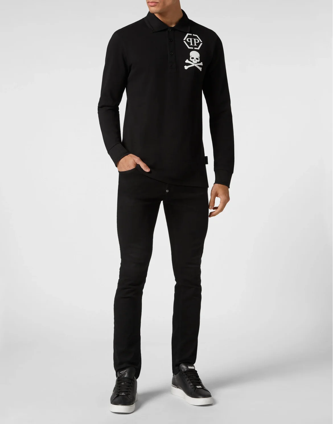 Polo shirt LS Skull&Bones, цвет: Черный