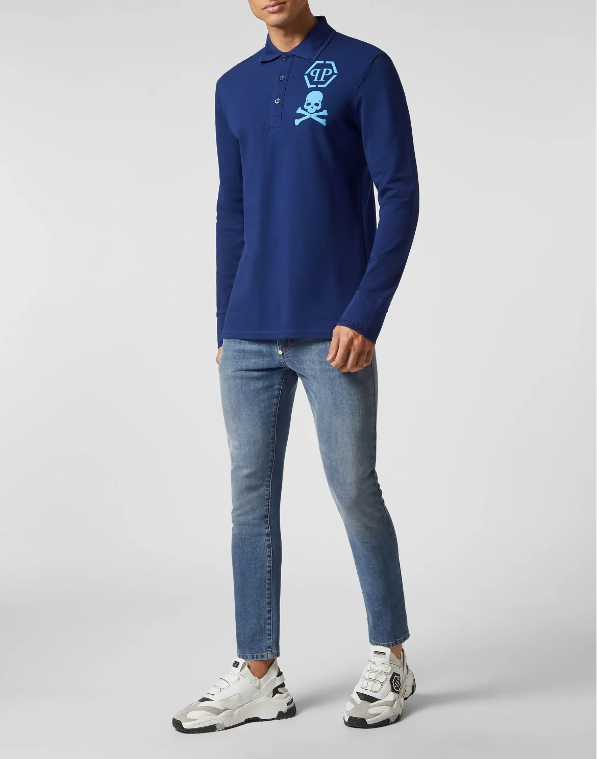 Polo shirt LS Skull&Bones, цвет: Синий