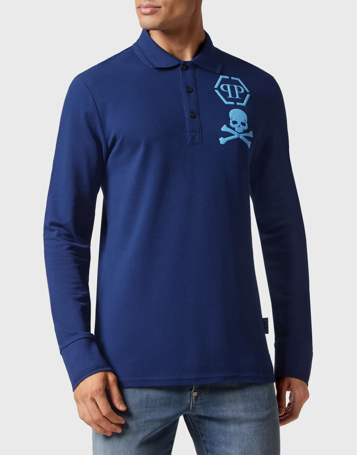 Polo shirt LS Skull&Bones, цвет: Синий