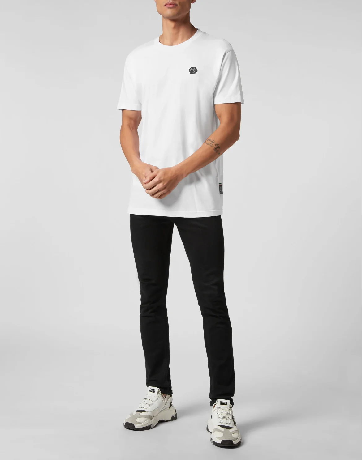 T-shirt Round Neck SS Kimono Cut Skull&Bones, цвет: Белый