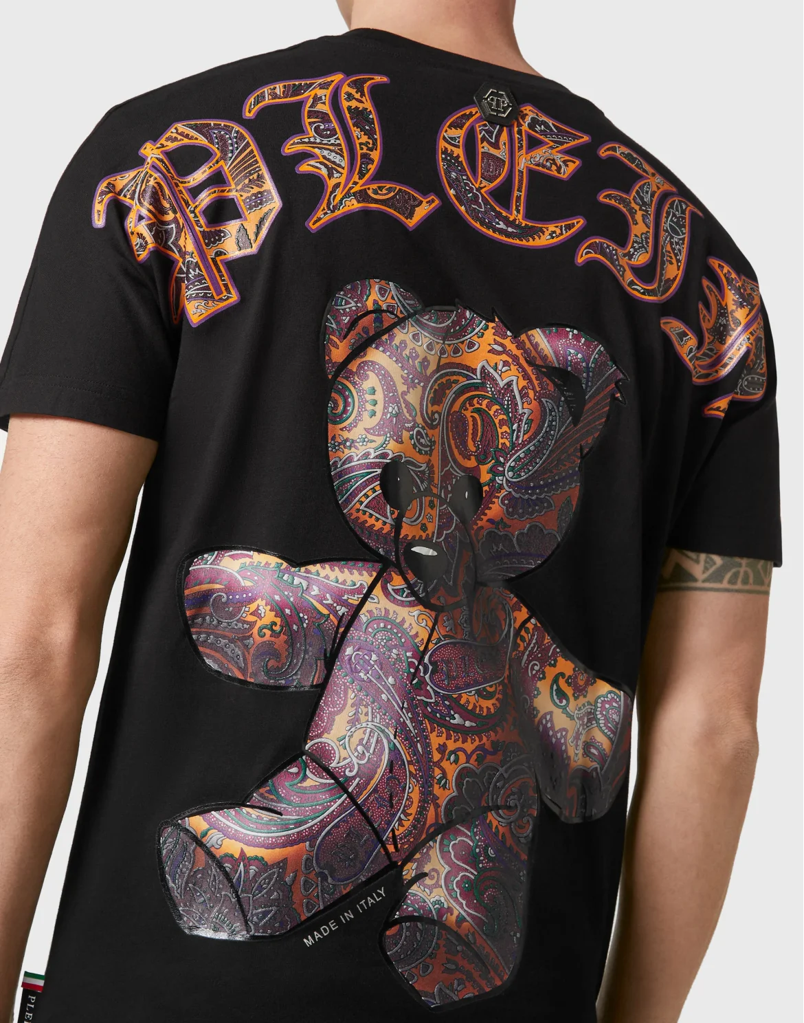 T-shirt Round Neck SS Paisley Teddy Bear, цвет: Черный