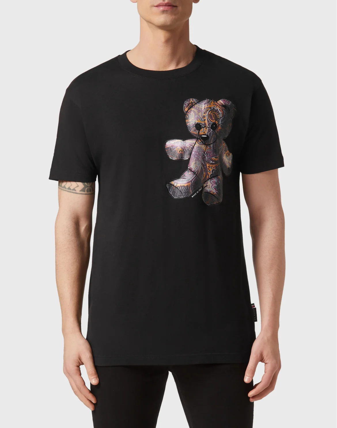 T-shirt Round Neck SS Paisley Teddy Bear, цвет: Черный