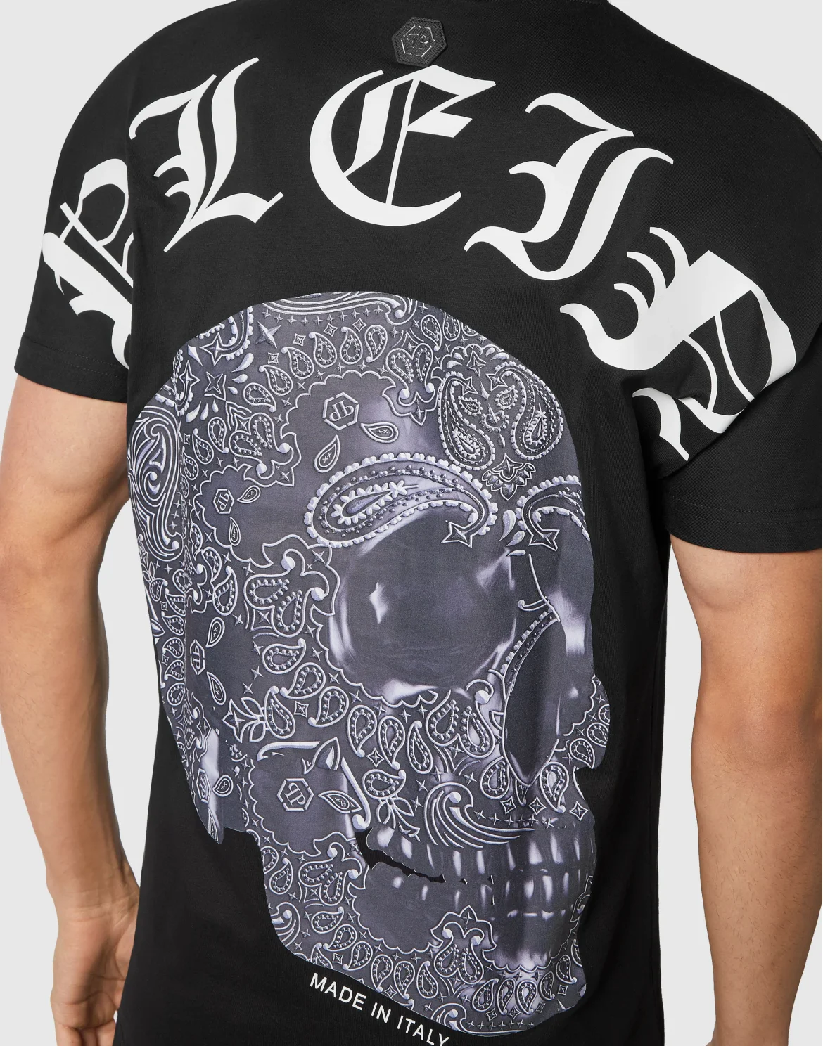T-shirt Round Neck SS Paisley Skull, цвет: Черный