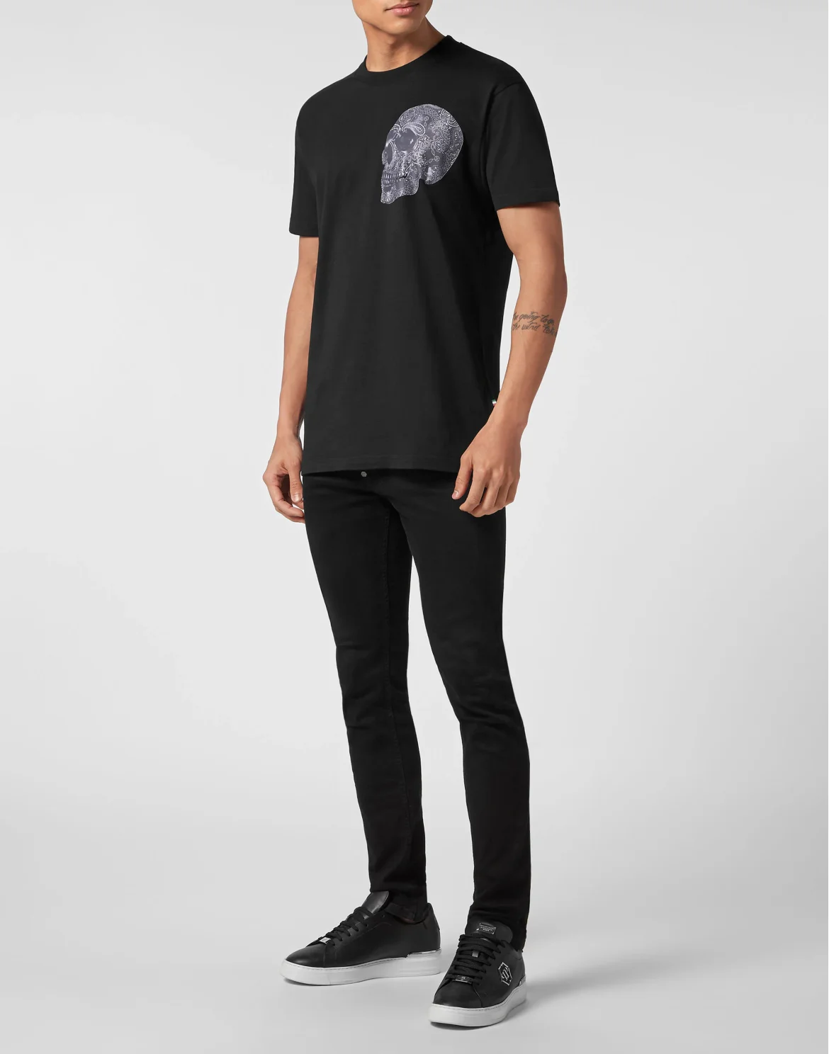 T-shirt Round Neck SS Paisley Skull, цвет: Черный